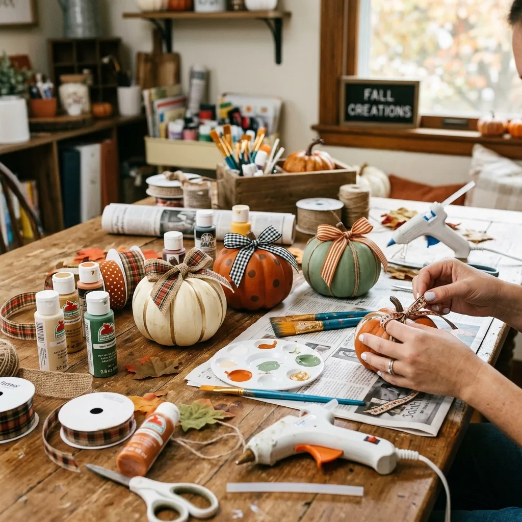 Budget pumpkin craft using Dollar Store supplies